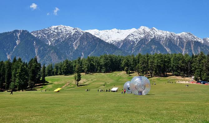 Kashmir mountain landscape with snow-covered peaks